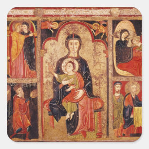 Pegatina Cuadrada Altarpiece de St. Maria de Ávila
