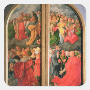 Pegatina Cuadrada Altarpiece del Día de Todos los Santos