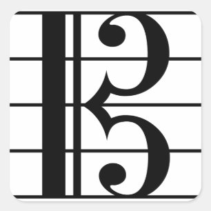 Pegatina Cuadrada Alto Clef
