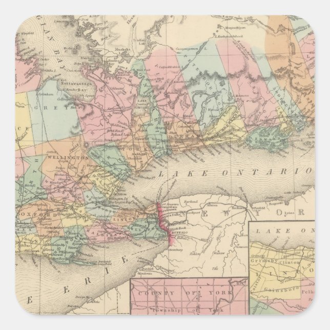 Pegatina Cuadrada Alto oeste de Canadá (Anverso)
