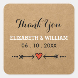 Pegatina Cuadrada Alumnos rosas y Bodas de Arrows Square Gracias