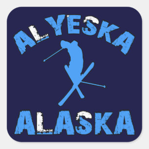 Pegatina Cuadrada Alyeska, Alaska