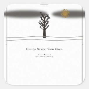Pegatina Cuadrada Ama el Clima Estoico Sticker