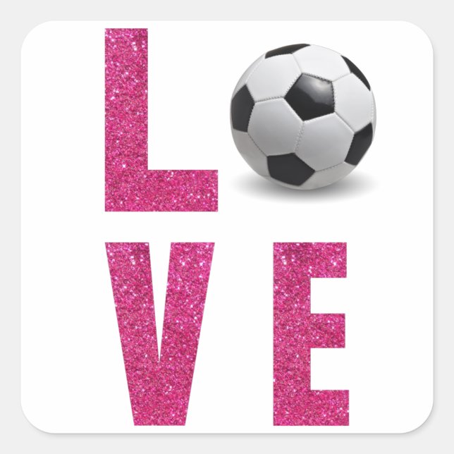 Pegatina Cuadrada Ama el Fútbol (Anverso)