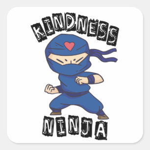 Pegatina Cuadrada Amabilidad Ninja, lucha contra el acoso