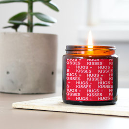 Pegatina Cuadrada Amables abrazos y besos rojos y rosados San Valent