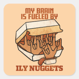 Pegatina Cuadrada Amamos las Nuggets - Nugget Love - ASL ILY Obsessi