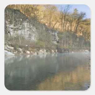 Pegatina Cuadrada Amanecer en Roark Bluff, acceso a Steel Creek,