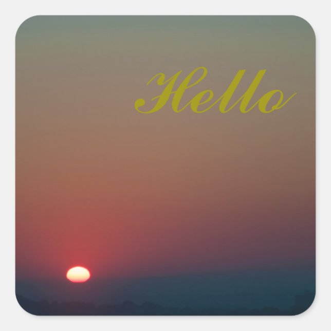 Pegatina Cuadrada Amanecer oscuro (Anverso)