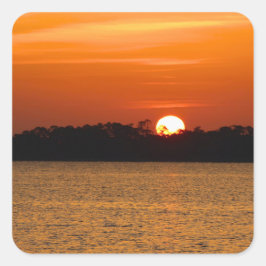 Pegatina Cuadrada Amanecer sobre la bahía de Perdido