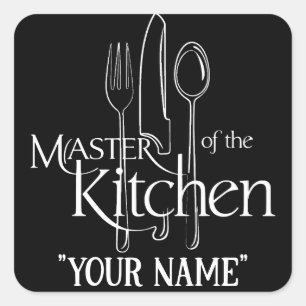 Pegatina Cuadrada Amante culinario del personalizable Campeón