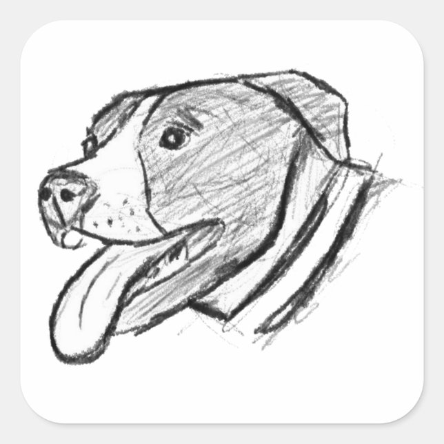 Pegatina Cuadrada amante de los animales (Anverso)