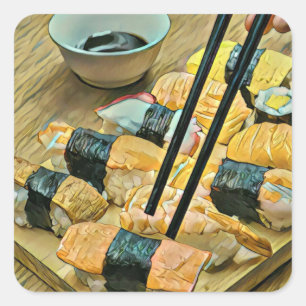 Pegatina Cuadrada amante del arte en Japón