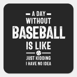 Pegatina Cuadrada amante del béisbol