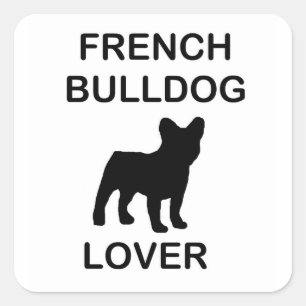 Pegatina Cuadrada amante del bulldog francés