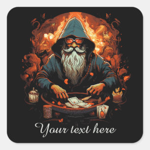 Pegatina Cuadrada Amantes de Guay Poker añaden texto