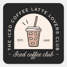 Pegatina Cuadrada Amantes del club de chicas de café con leche