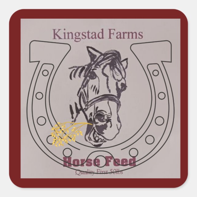 Pegatina Cuadrada amapola vintage (Anverso)