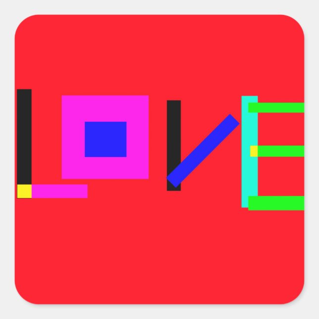 Pegatina Cuadrada Amar (Anverso)