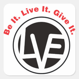 Pegatina Cuadrada Amar a los Pegatinas negros Emblem