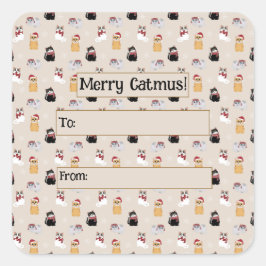 Pegatina Cuadrada Amar a mi gato