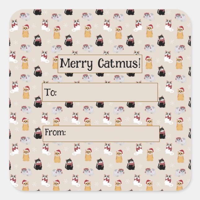 Pegatina Cuadrada Amar a mi gato (Anverso)