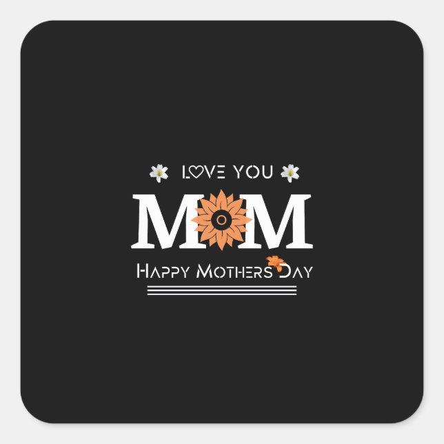 Pegatina Cuadrada Amar a tu mamá diseñar (Anverso)