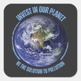 Pegatina Cuadrada Amar al planeta moderno