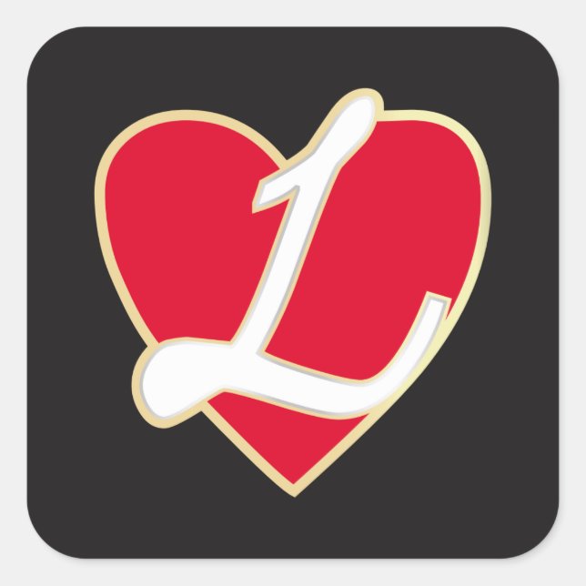 Pegatina Cuadrada Amar el corazón (Anverso)