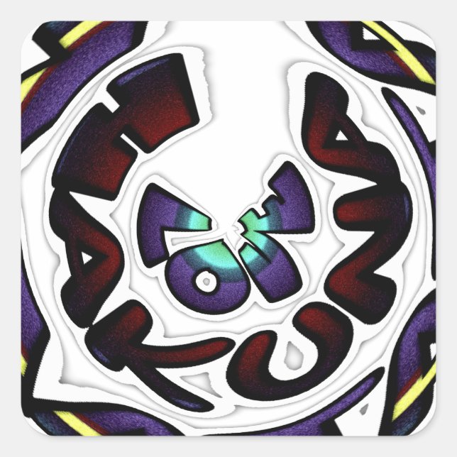 Pegatina Cuadrada Amar la imagen artística de Hakuna Matata (Anverso)