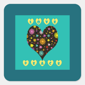 Pegatina Cuadrada Amar la paz