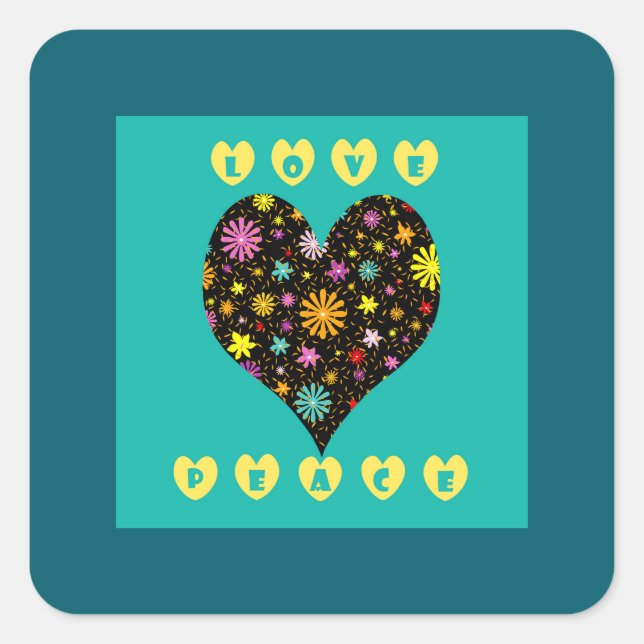 Pegatina Cuadrada Amar la paz (Anverso)