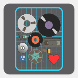 Pegatina Cuadrada Amar los medios físicos