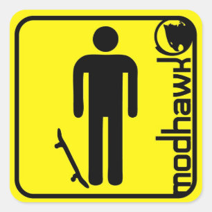 Pegatina Cuadrada amarillo modorra