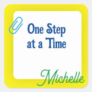 Pegatina Cuadrada Amarillo personalizado