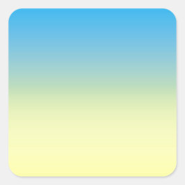 Pegatina Cuadrada Amarillo Y Azul Dos Tonos