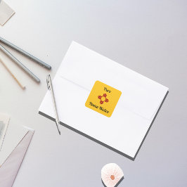 Pegatina Cuadrada Amarillo Zia Sun Puro Nuevo México