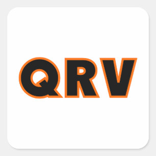 Pegatina Cuadrada Amateur Ham Radio QRV