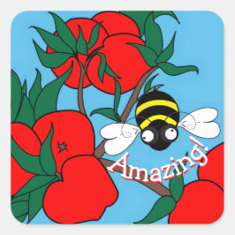 Pegatina Cuadrada Amazing Bee Sticker