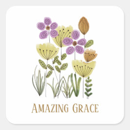 Pegatina Cuadrada Amazing Grace Wildflowers