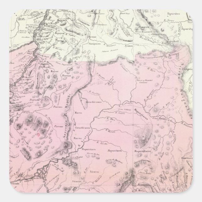 Pegatina Cuadrada Amazonas, Venezuela (Anverso)