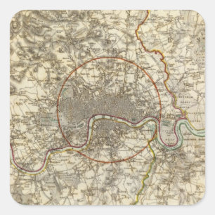 Pegatina Cuadrada Ambientes de Londres