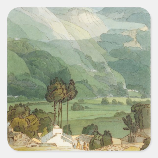 Pegatina Cuadrada Ambleside, 1786 (con pluma y tinta sobre grafit) (Anverso)