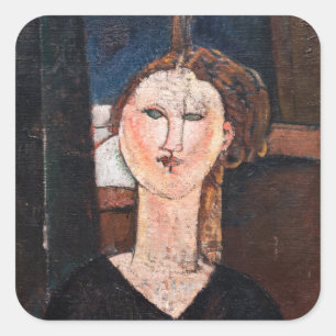 Pegatina Cuadrada Amedeo Modigliani - Antonia