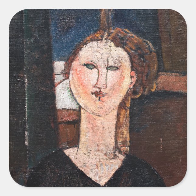 Pegatina Cuadrada Amedeo Modigliani - Antonia (Anverso)
