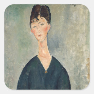Pegatina Cuadrada Amedeo Modigliani - Cantante de café