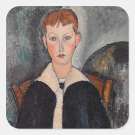 Pegatina Cuadrada Amedeo Modigliani - Chico en traje de marinero