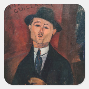 Pegatina Cuadrada Amedeo Modigliani - Paul Guillaume, Novo Pilota
