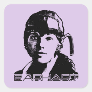 Pegatina Cuadrada Amelia Earhart