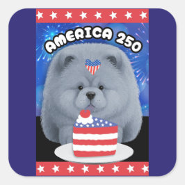 Pegatina Cuadrada AMÉRICA 250 - Chow AZUL